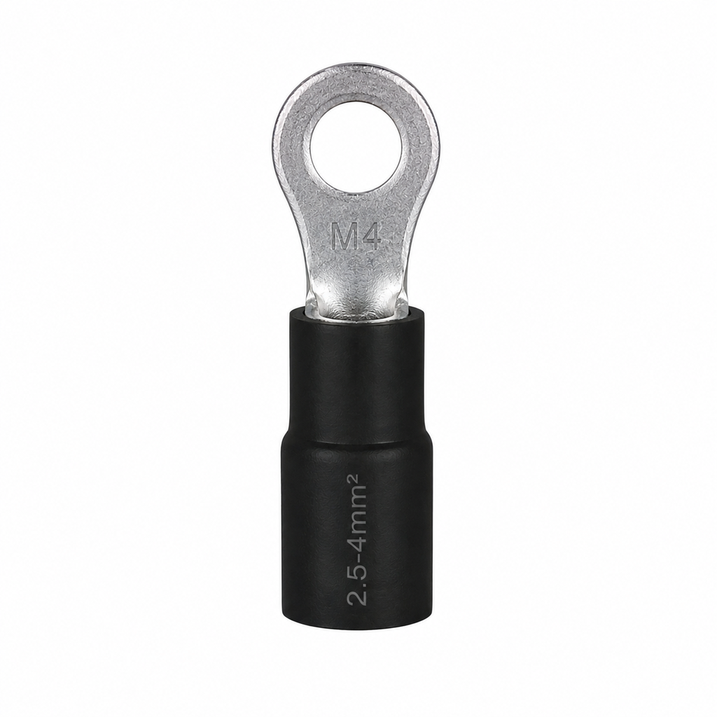SUNFINE RING PREINSULATED CRIMP TERMINAL 2.5MM - 4MM X M4 BLACK