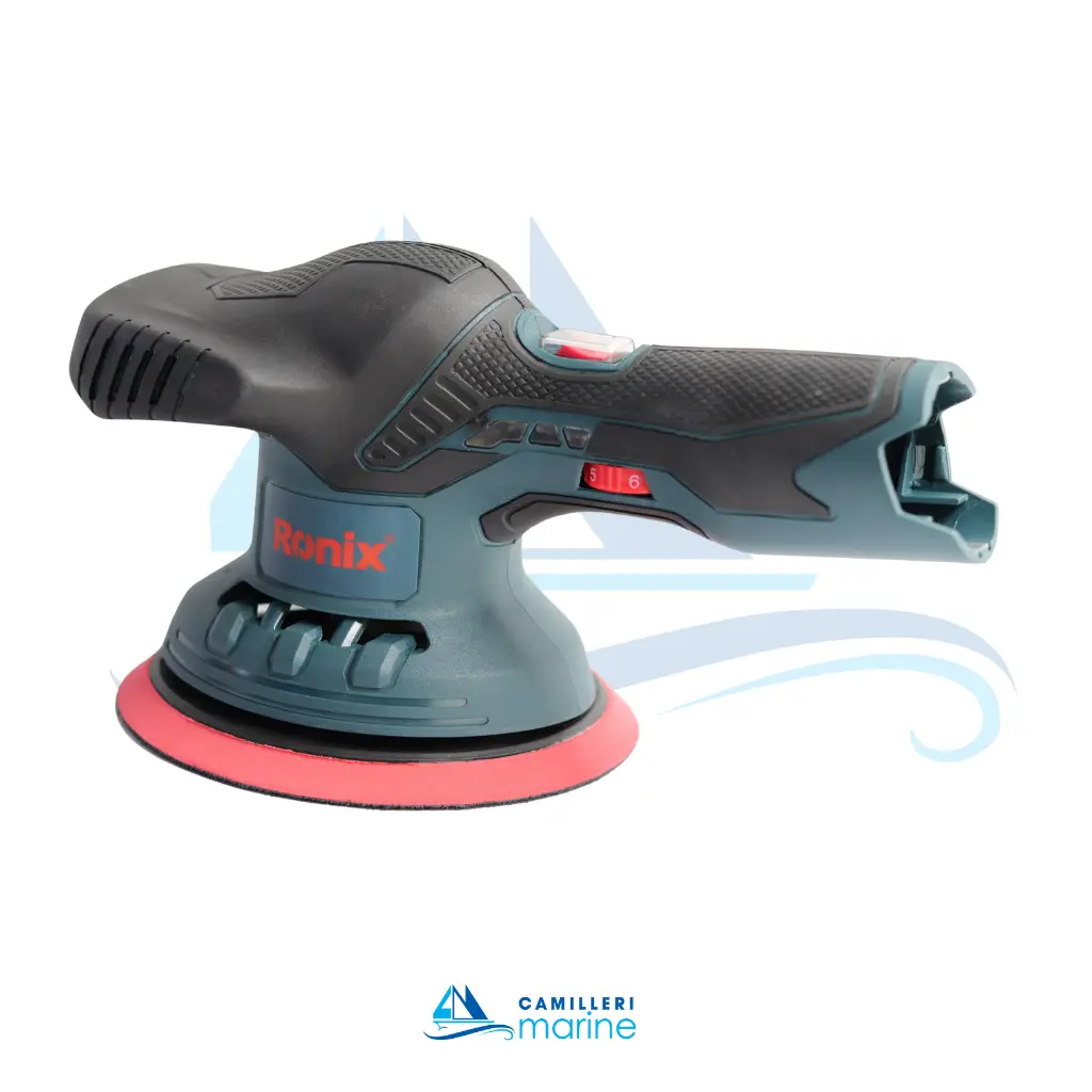 RONIX CORDLESS BRUSHLESS 12V 2AH 6 SPEED DUAL ACTION POLISHER 150MM INCLUDING BATTERY & POLISHING PAD