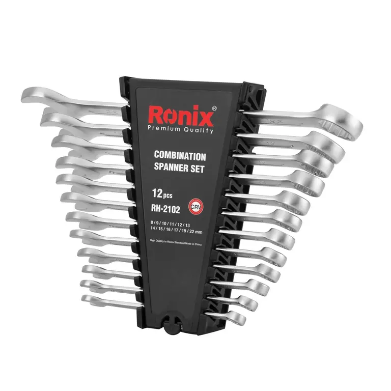 RONIX 12PCS COMBINATION SPANNER SET WITH PLASTIC RACK