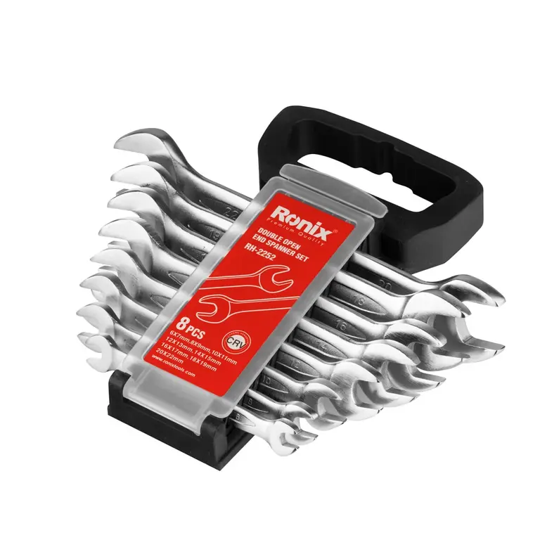 RONIX 8PCS PLASTIC BRACKET,DOUBLE OPEN SPANNER SET(6X7,8X9,10X11,12X13,14X15,16X17,18X19,20X22)