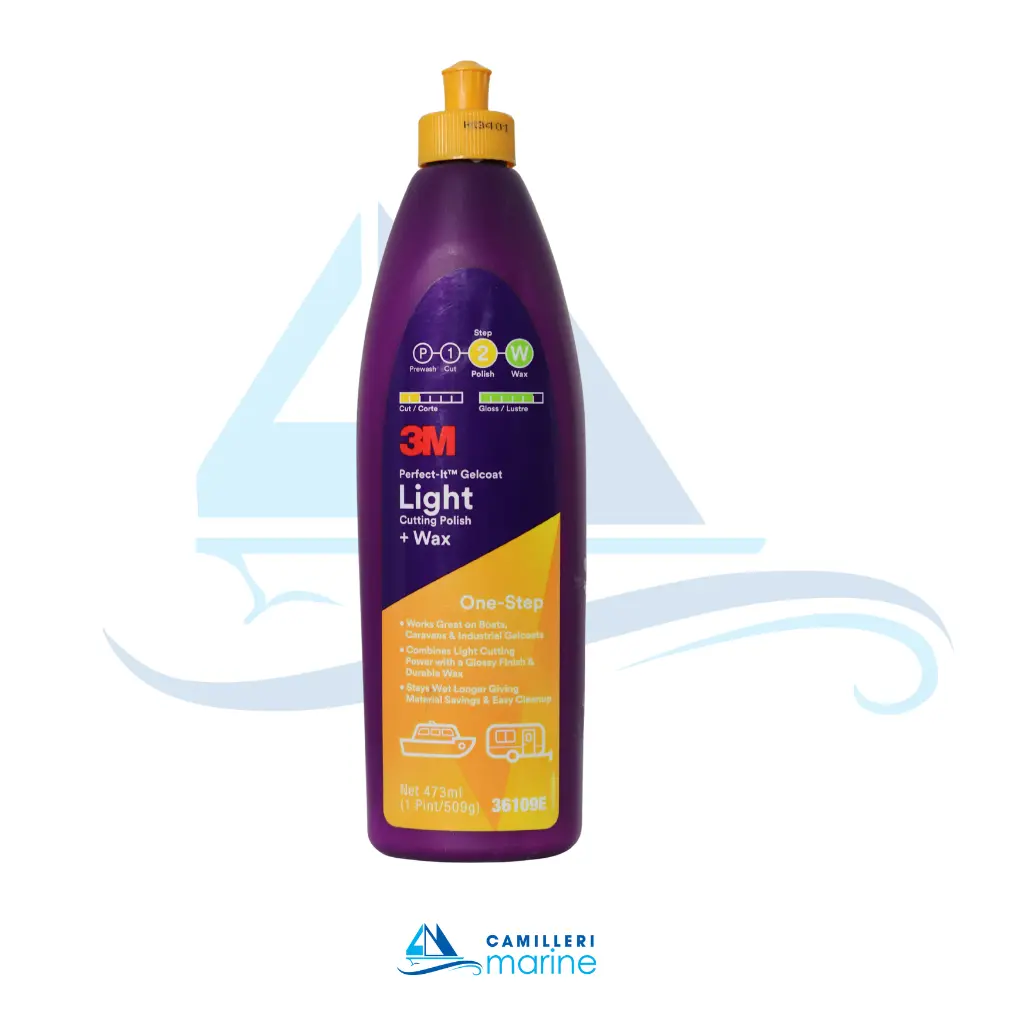 3M PERFECT-IT GELCOAT LIGHT CUTTING POLISH + WAX, 36109E, PINT (473 ML)