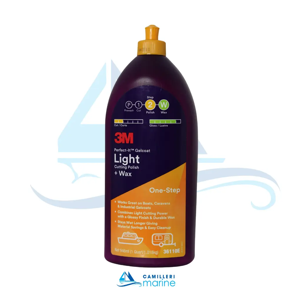 3M 36110E PERFECT-IT GELCOAT LIGHT CUTTING POLISH + WAX 36110E, QUART (946 ML)