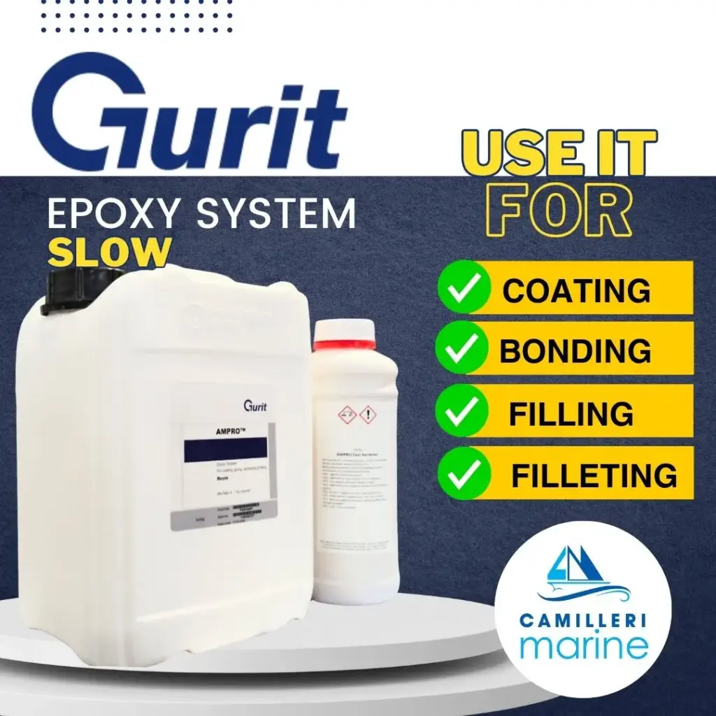 GURIT AMPRO EPOXY SYSTEM: RESIN 3.25KG + SLOW HARDENER 0.95KG = 4.2KG PACK