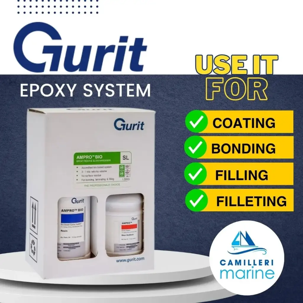 GURIT AMPRO EPOXY SYSTEM: RESIN 1.03KG + SLOW HARDENER 0.3KG= 1.33KG PACK