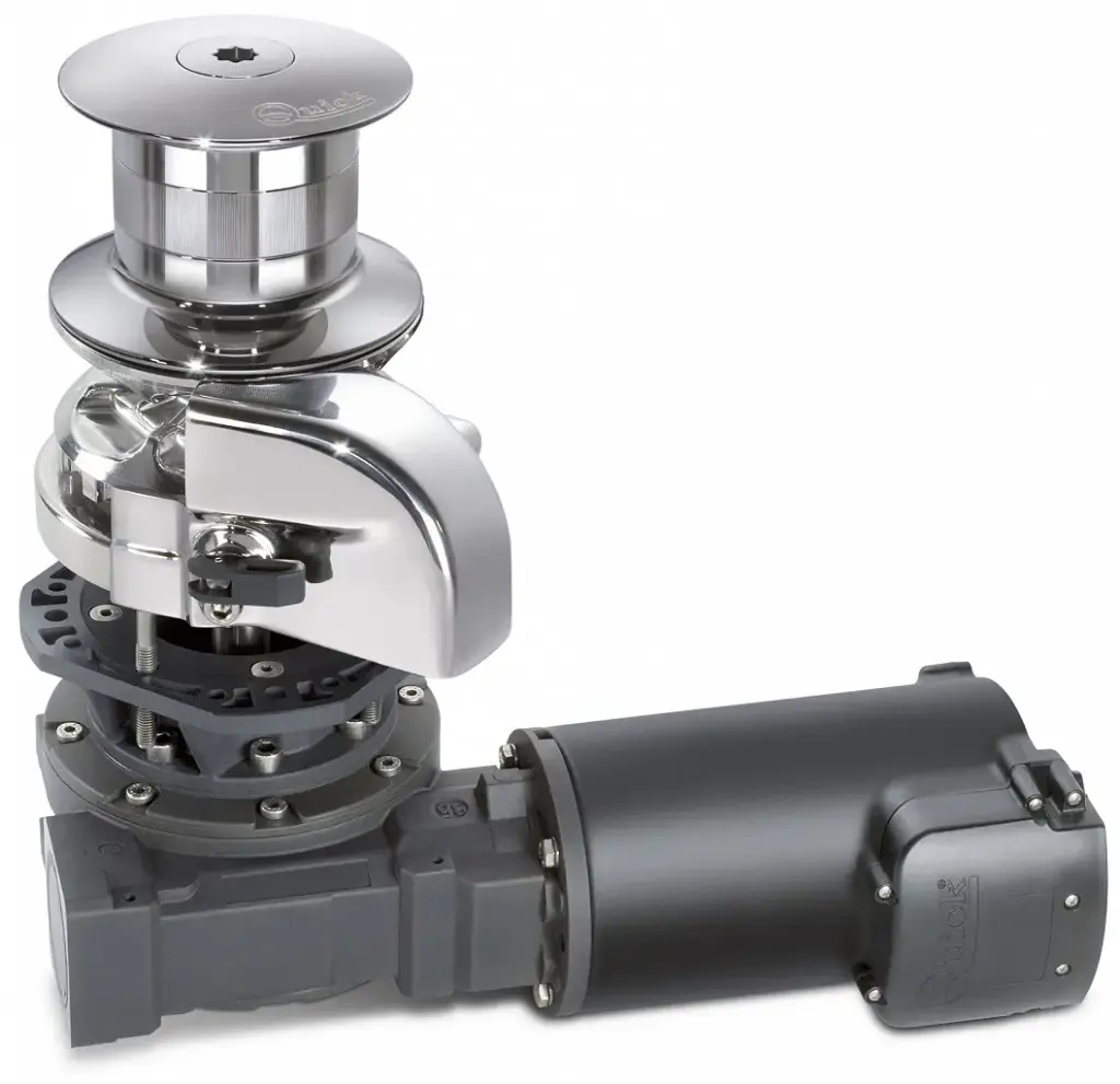 QUICK REGAL SERIES RG5.D VERTICAL WINDLASS WITH DRUM 2300W 24V 10MM KIT MOTOR GEARBOX & TOP CHAIN PIPE SX
