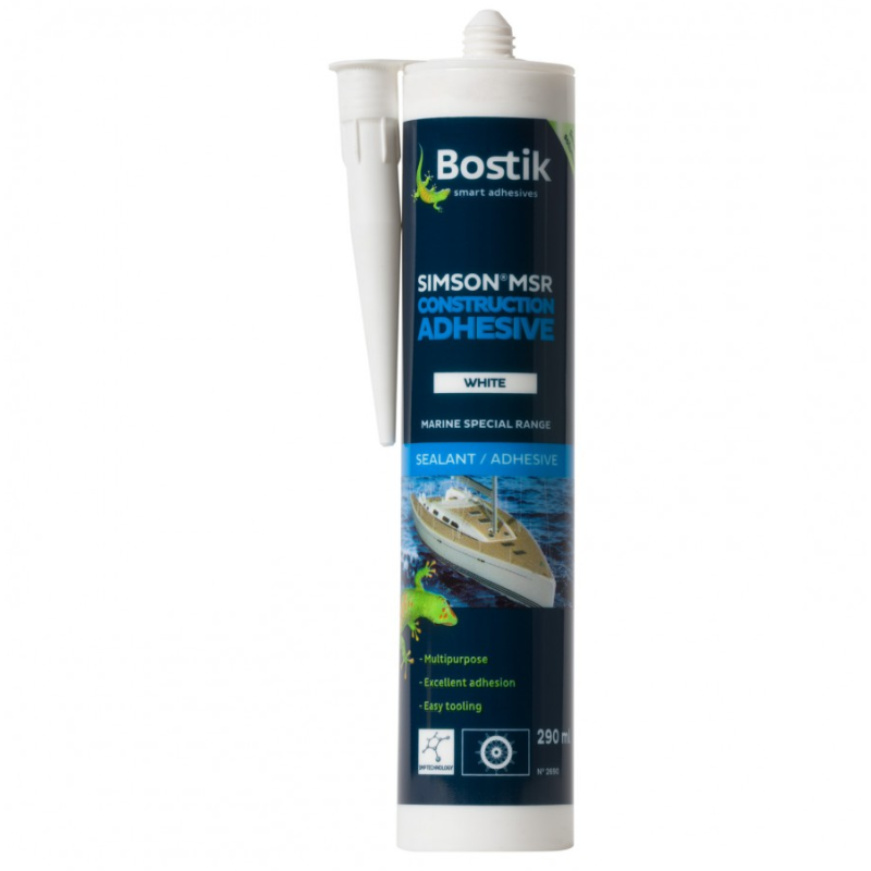 BOSTIK MSR CONSTRUCTION ADHESIVE SSKF WHITE 290ML/C12 CARTRIDGE