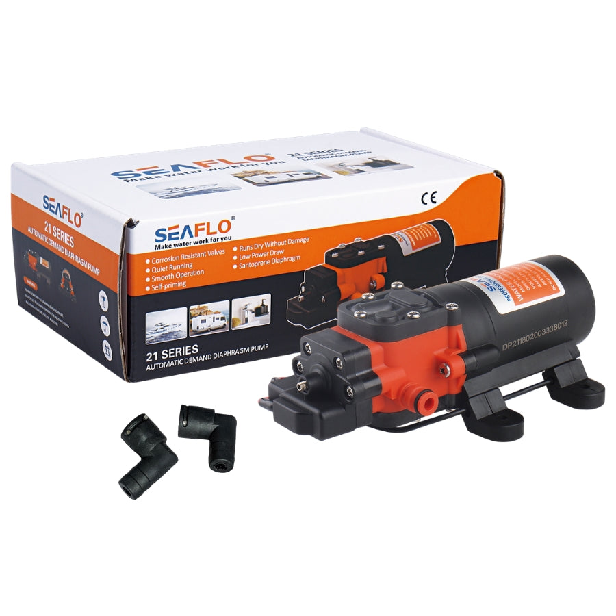 SEAFLO 21 SERIES AUTOMATIC DEMAND DIAPHRAGM PUMP 12V 1.0GPM 3.8LPM