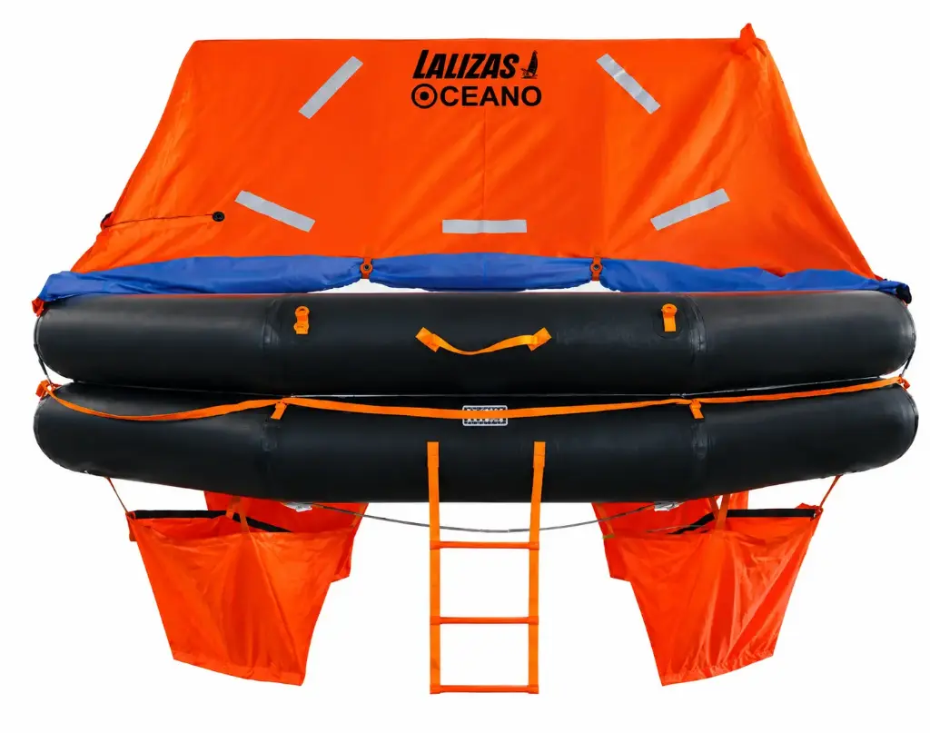 LALIZAS LIFERAFT SOLAS OCEANO,THROW OVERBOARD TYPE 6 PERSON ROUND CANISTER (A)