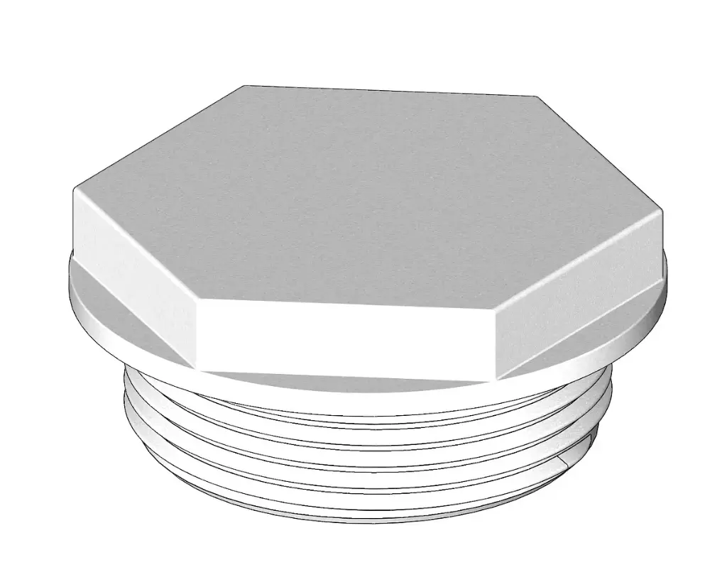 TRUDESIGN MALE PLUG 1 1/2" BSP WHITE 