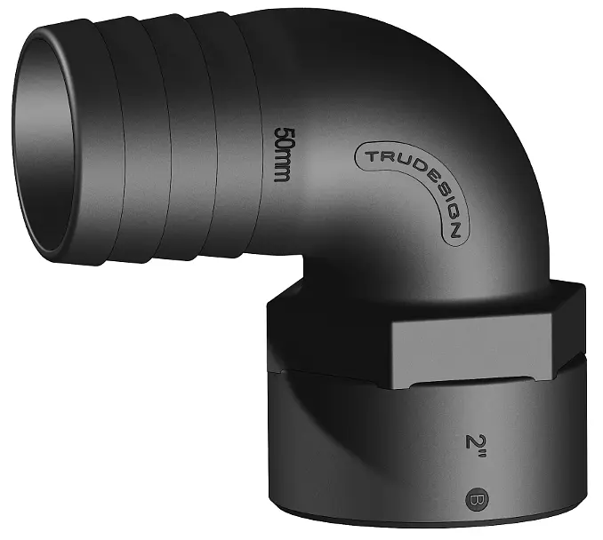 TRUDESIGN TAIL 50MM 2 BSP FEMALE 90° ELBOW