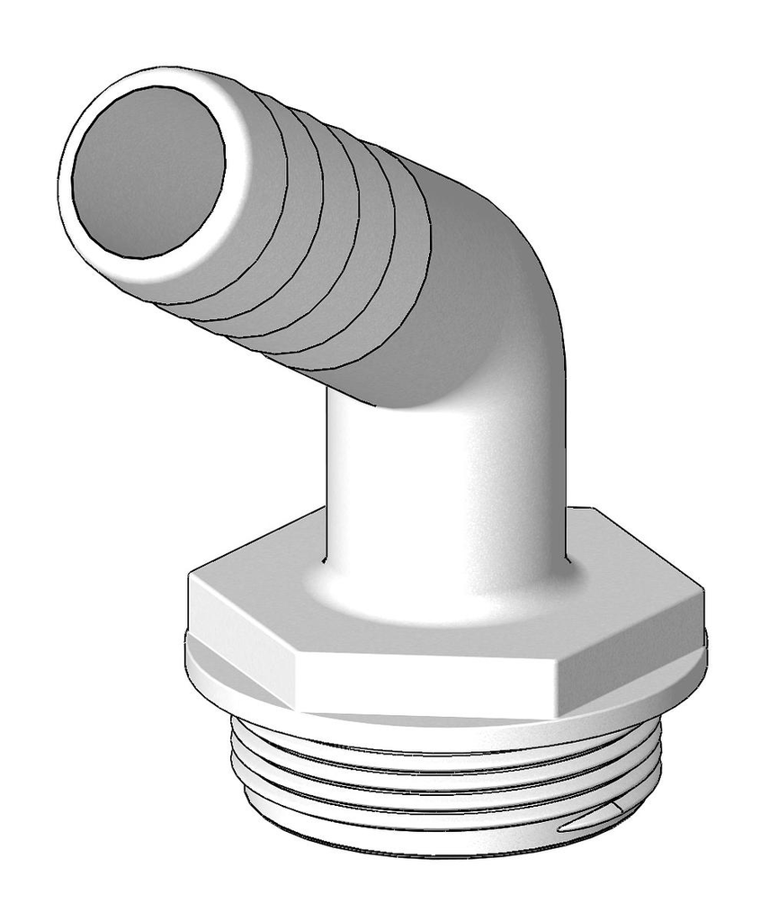 TRUDESIGN 120° ELBOW 25MM TAIL - 1 1/2'' MALE BSP 