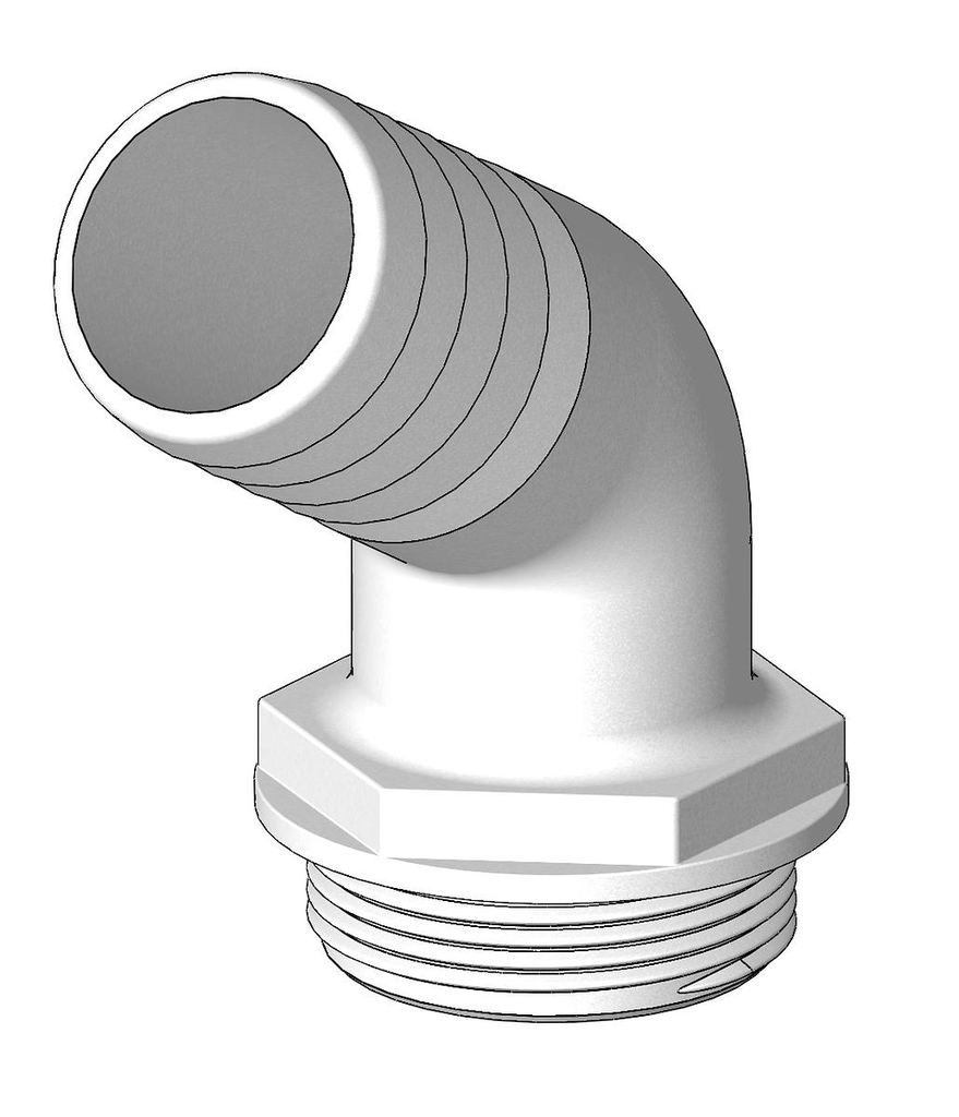 TRUDESIGN 120° ELBOW 38MM TAIL - 1 1/2'' MALE BSP 