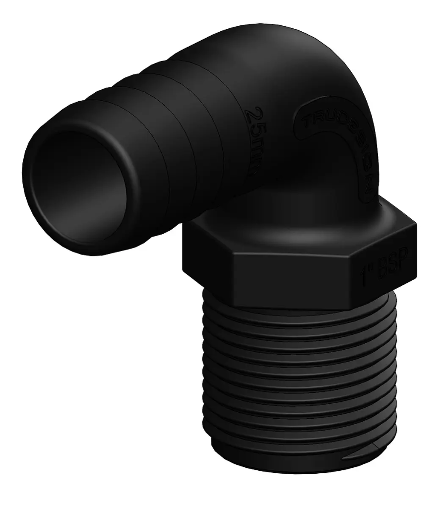 TRUDESIGN TAIL 25MM 1” MALE BSP LONG THREAD 90°