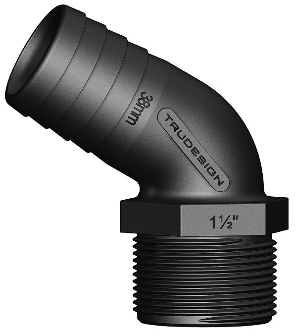 TRUDESIGN TAIL 38MM 1 1/2" MALE BSP LONG THREAD 120°