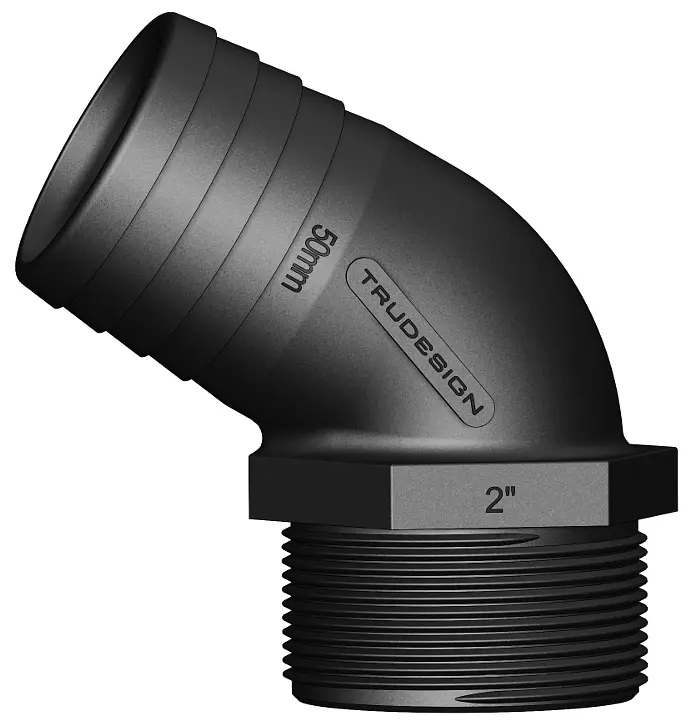 TRUDESIGN TAIL 50MM 2" MALE BSP LONG THREAD 120°