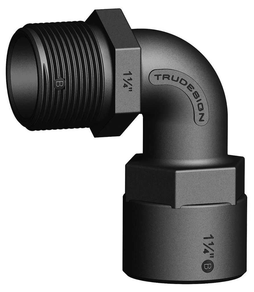 TRUDESIGN 90° ELBOW 1 1/4" BSP FEMALE - 1 1/4" BSP MALE