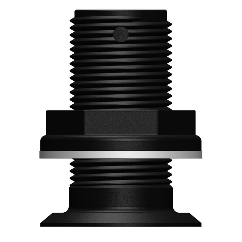 TRUDESIGN 1'' BSP THRU HULL SKIN FITTING RECESSED BLACK