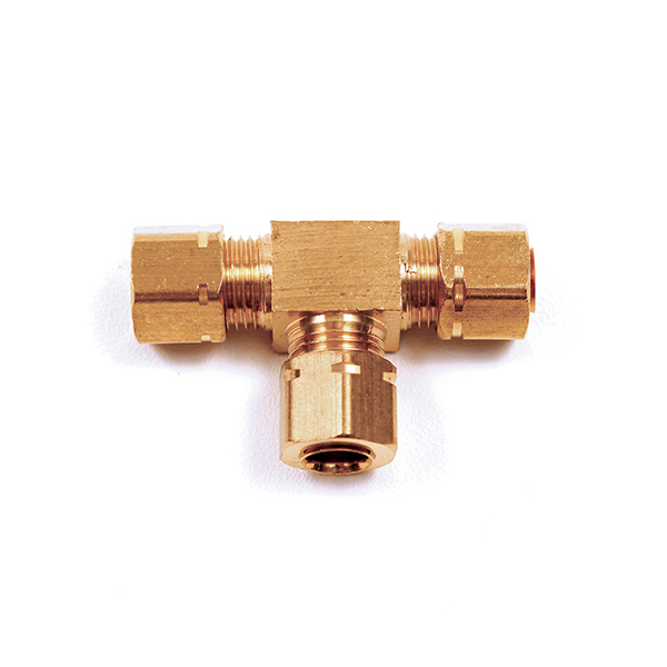 BENNETT BRASS LINE TEE FITTING 1/4” COMPLETE WITH NUTS