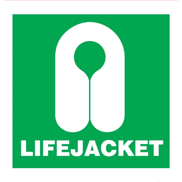 JMARINE IMO STICKER SYMBOL LIFE JACKET 150MM X 150MM