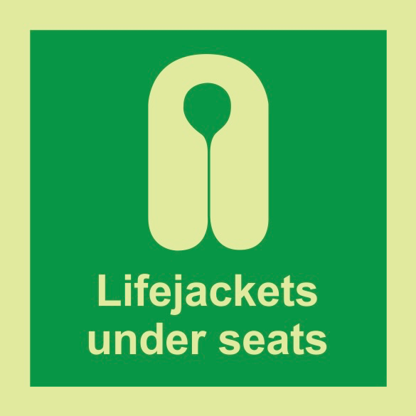 JMARINE IMO STICKER LIFE JACKETS UNDER SEAT 