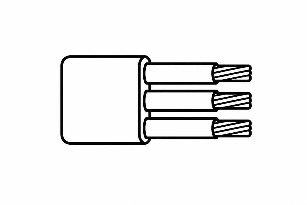 ERKAB FLAT MARINE CABLE TINNED 3 CORE X 2.5MM BROWN