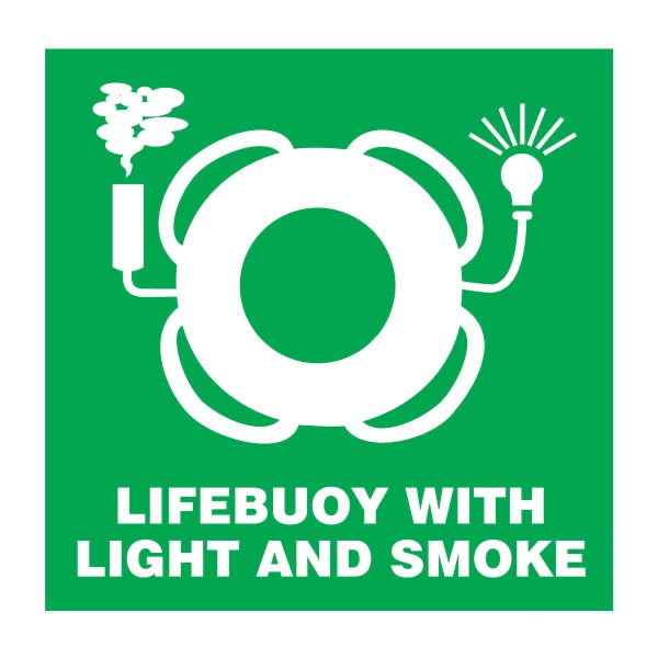JMARINE IMO SIGN LIFEBUOY LIGHT & SMOKE 150MM X 150MM