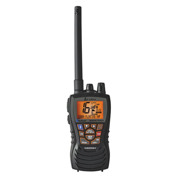 COBRA - HH500FLT BT EU - 6 WATT HANDHELD FLOATING VHF MARINE RADIO WITH BLUETOOTH & NOAA WEATHER 