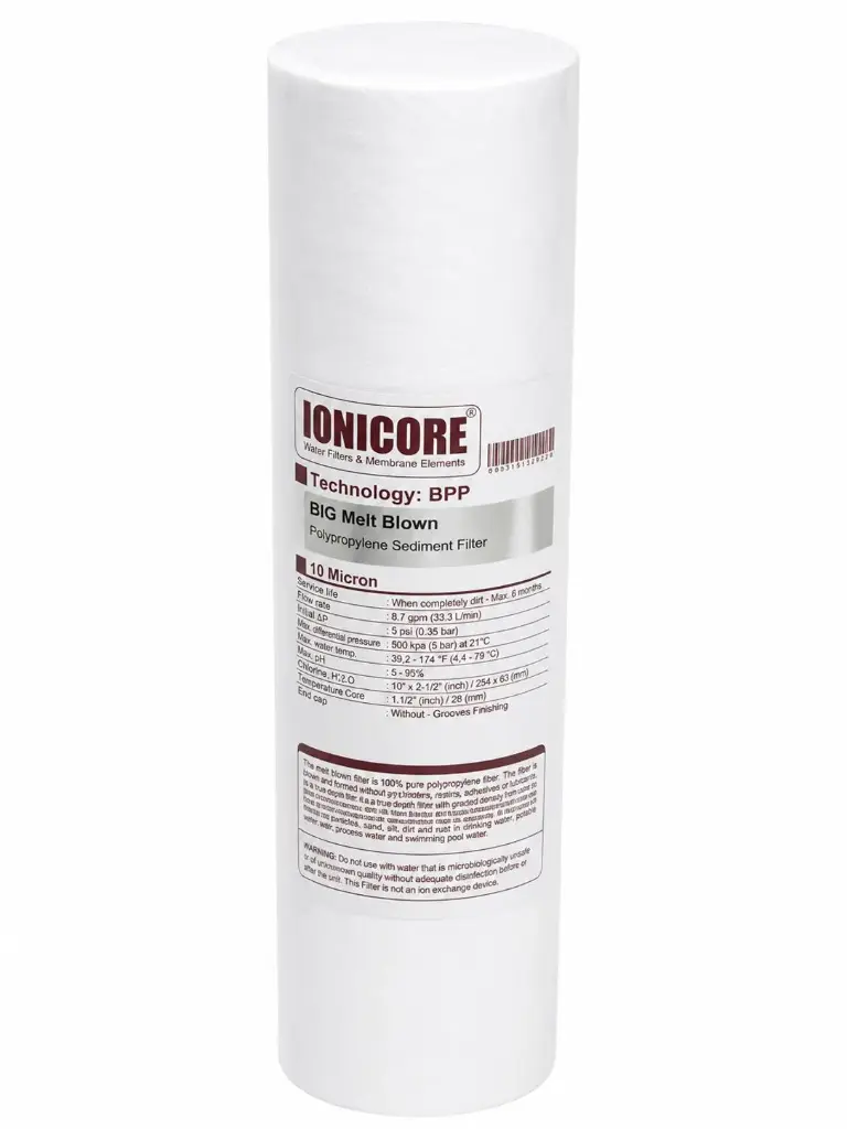 IONICORE 10 MICRONS FILTER CARTRIDGE 10"