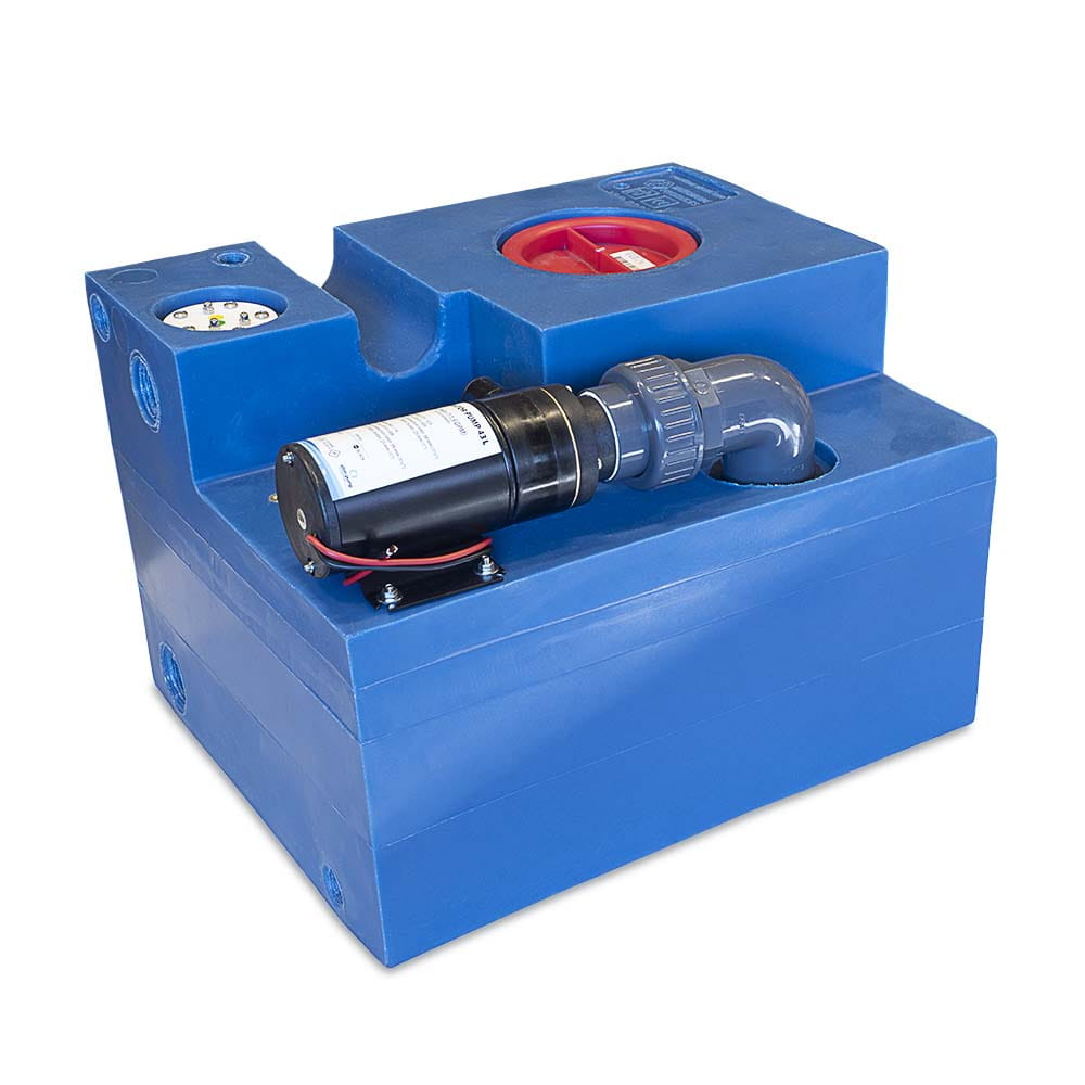 ALBIN 12 GALLON (47L) WASTE WATER TANK COMPLETE WITH DIAPHRAGM PUMP 12V 