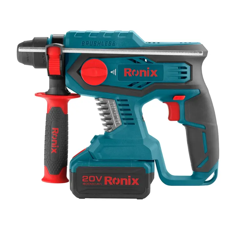 RONIX CORDLESS BRUSHLESS ROTARY HAMMER 22MM SDS PLUS 20V 4AH 5600BPM INCLUDING X2 BATTERIES