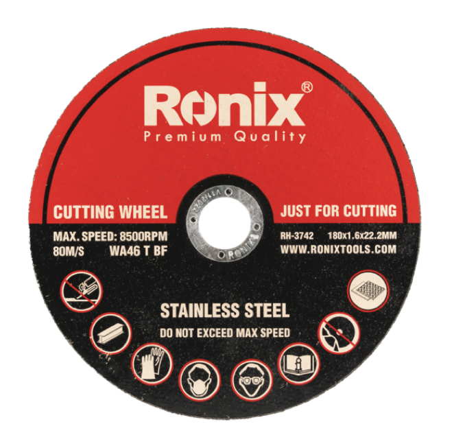 RONIX 180MM DIAMETER X 1.6MM STAINLESS STEEL CUTTING DISC 10 PIECES PACK