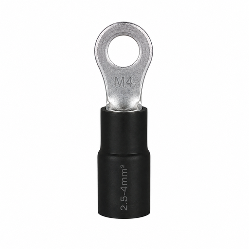 [SF50524-RV3.5-4] SUNFINE RING PREINSULATED CRIMP TERMINAL 2.5MM - 4MM X M4 BLACK