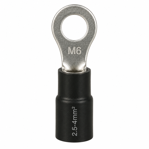 [SF50524-RV3.5-6] SUNFINE RING PREINSULATED CRIMP TERMINAL 2.5MM - 4MM X M6 BLACK