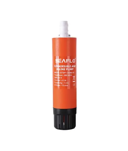 [SEA-SFSP1-G280-02B] SEAFLO SUBMERSIBLE AND INLINE PUMP 12V 280GPH 13MM