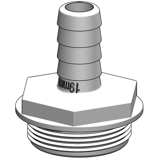 [TRU-90538] TRUDESIGN TAIL 19MM X 1 1/2'' MALE BSP WHITE