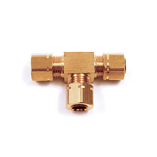 [BEN-T1126] BENNETT BRASS LINE TEE FITTING 1/4” COMPLETE WITH NUTS
