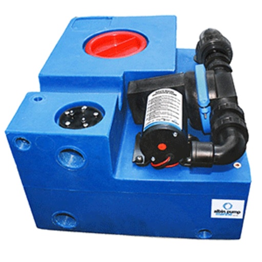 [ALB-03-02-008] ALBIN 19 GALLONS (72 L) WASTE WATER TANK COMPLETE WITH DIAPHRAGM PUMP 12V