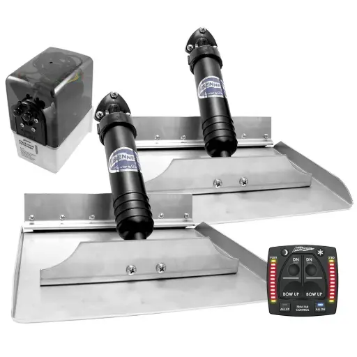 [BEN-1212OBI] BENNETT STANDARD HYDRAULIC TRIM TAB SYSTEM WITH ALL IN ONE INDICATOR CONTROL SWITCH 12V 12" X 12" TABS